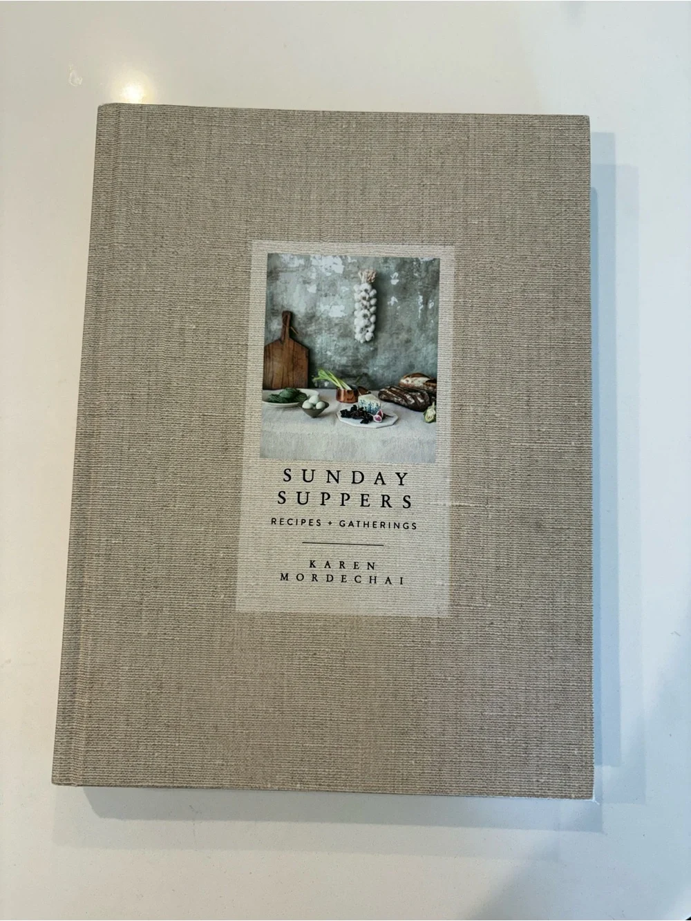 Sunday Suppers Linen Recipe Book - Neutral Beige